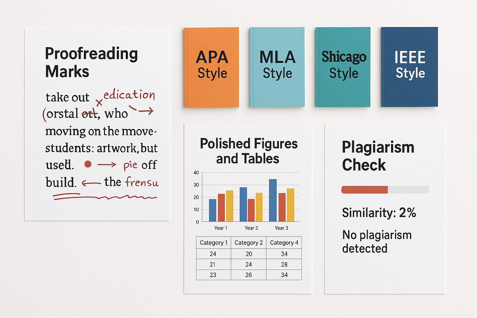 Collage of academic editing services