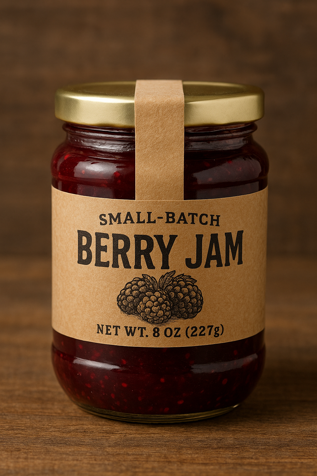 Small-batch berry jam jar