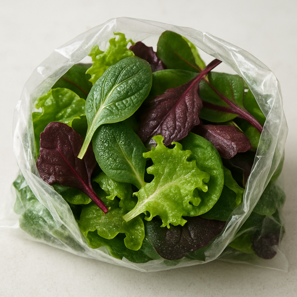 Mixed baby greens freshly harvested