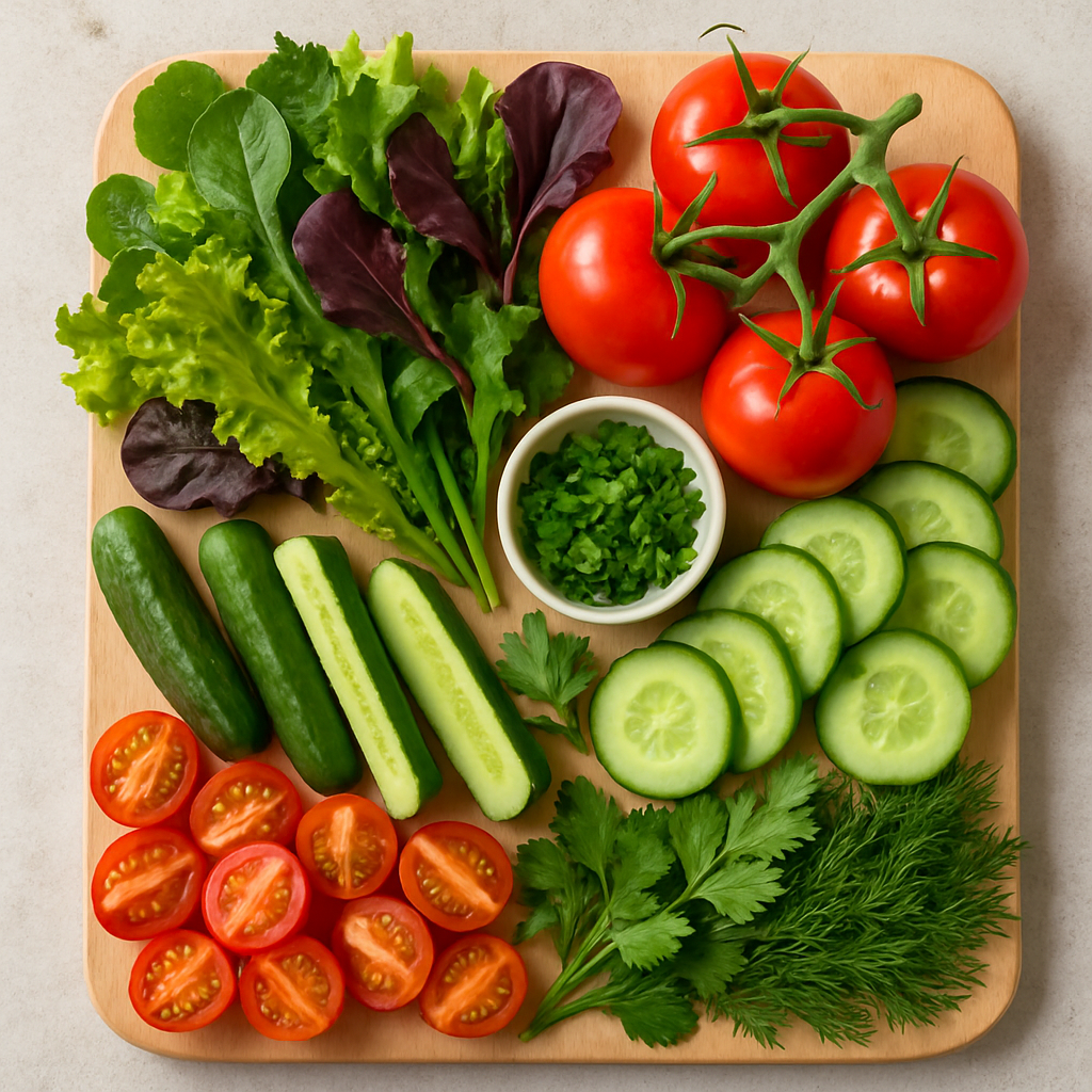 Salad Week bundle ingredients ready to prep