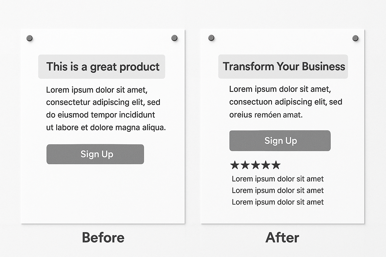 Case snapshot A: landing page copy improvement