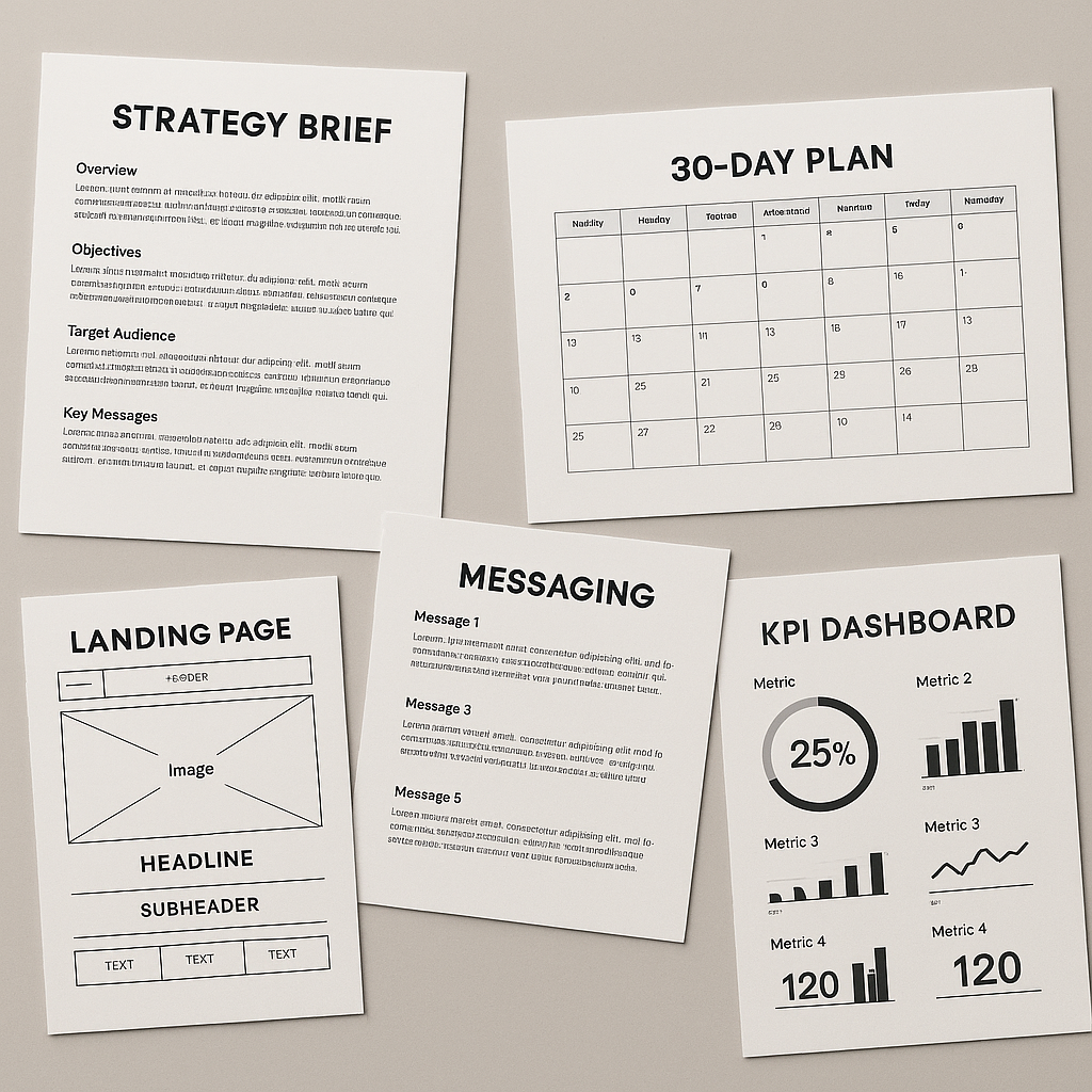 Preview of deliverable documents and templates