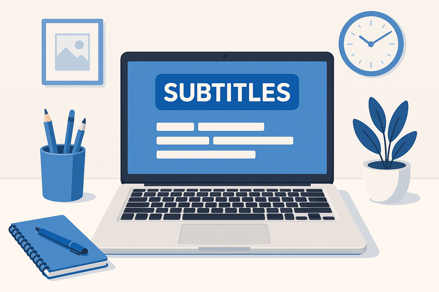 Course preview showing captions on a laptop screen