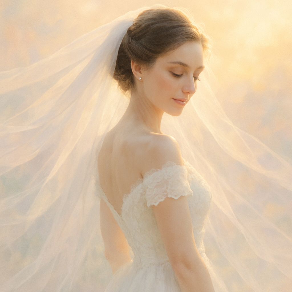 Bridal portrait with veil