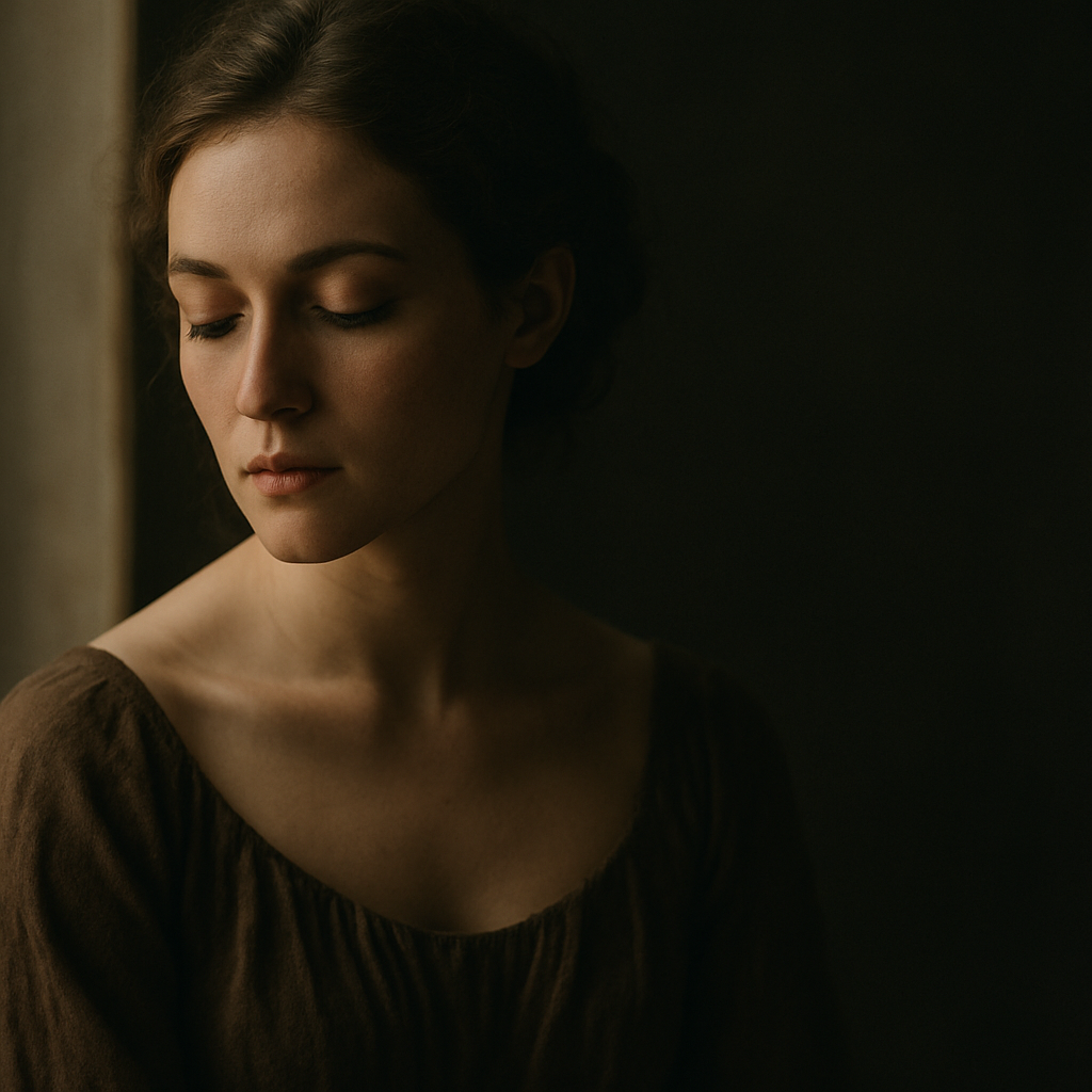 Fine art portrait in soft window light