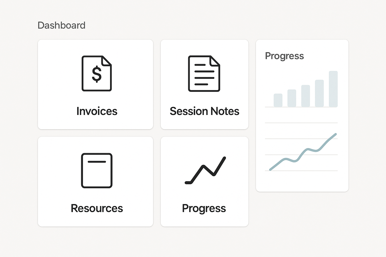 Family Portal dashboard showing notes, resources, and progress.