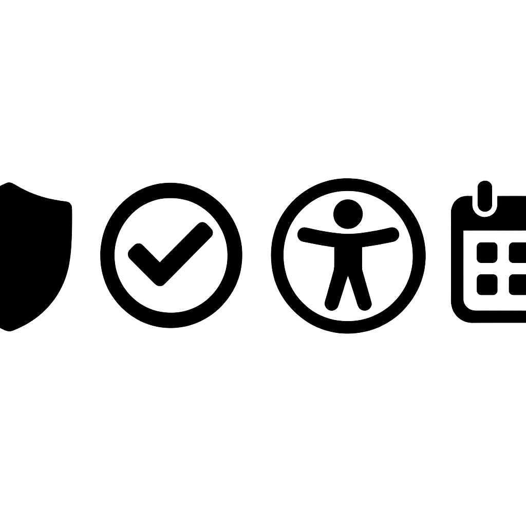 Trust badges: secure payments, vetted tutors, accessibility, scheduling