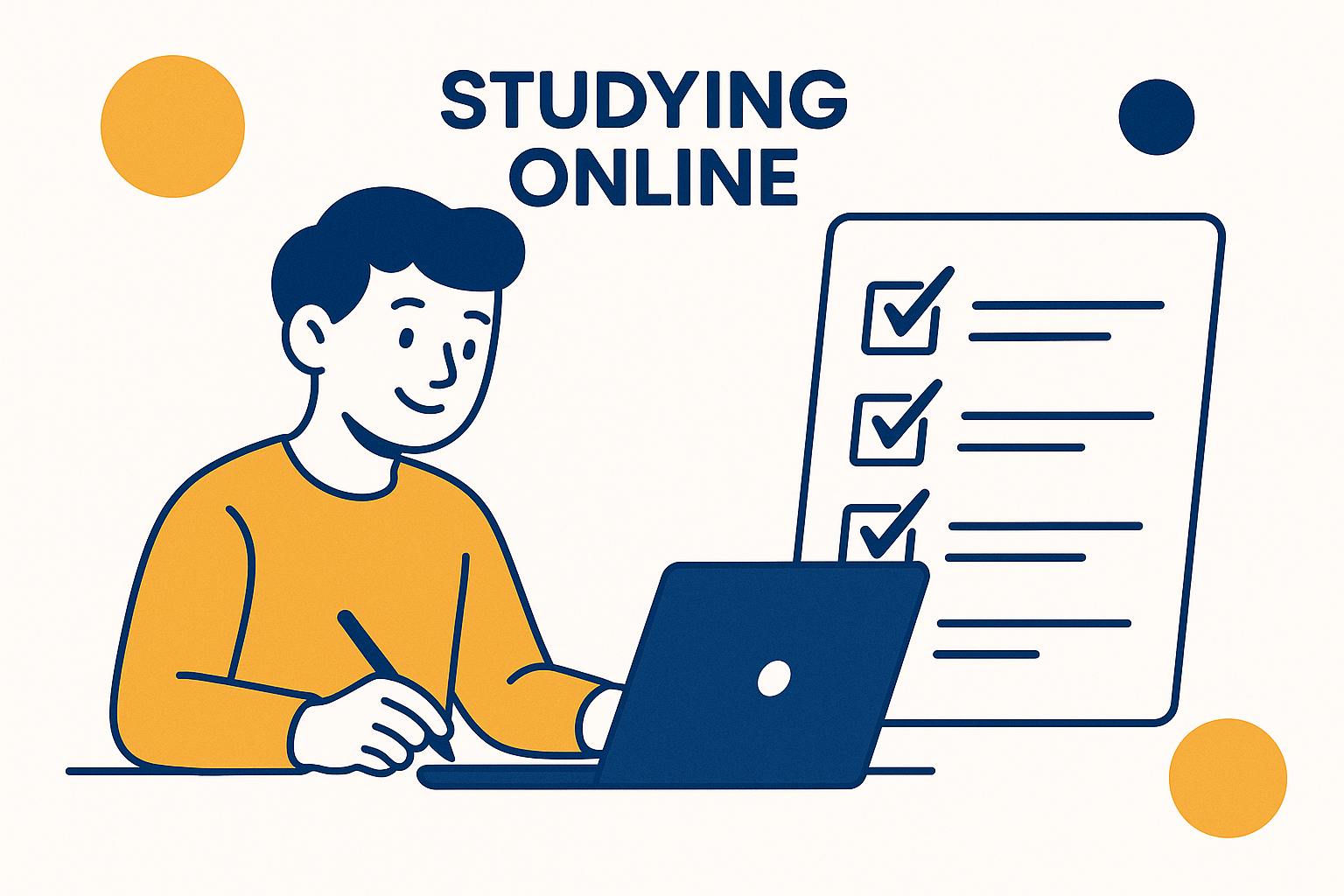 Student preparing for exams online
