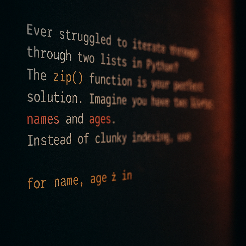 Master Python: Effortlessly Pair Lists with the Zip() Function!